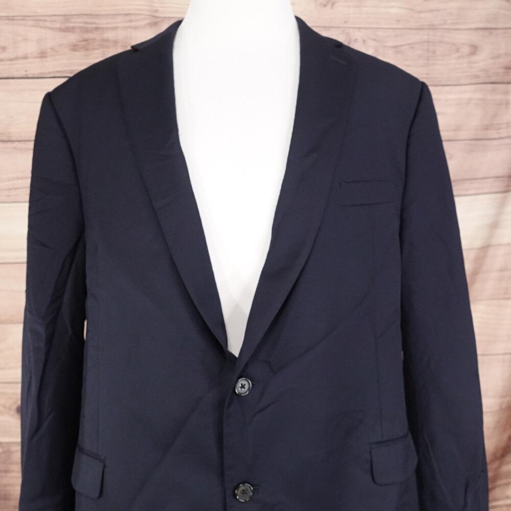 Lauren Ralph Lauren Blazer Sport Coat Mens 50L Navy Wool Stretch Two Button‎